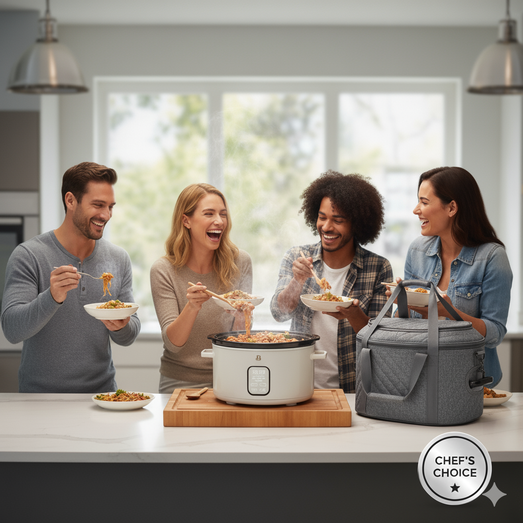 Drew Barrymore’s Beautiful 6 Qt Programmable Slow Cooker – Effortless Meals Stunning Design (White Icing)